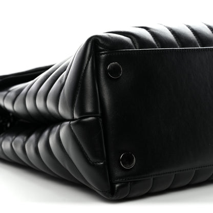 Saint Laurent Calfskin Y Quilted Monogram Monochrome Large Loulou Chain Satchel Black 10 of 12