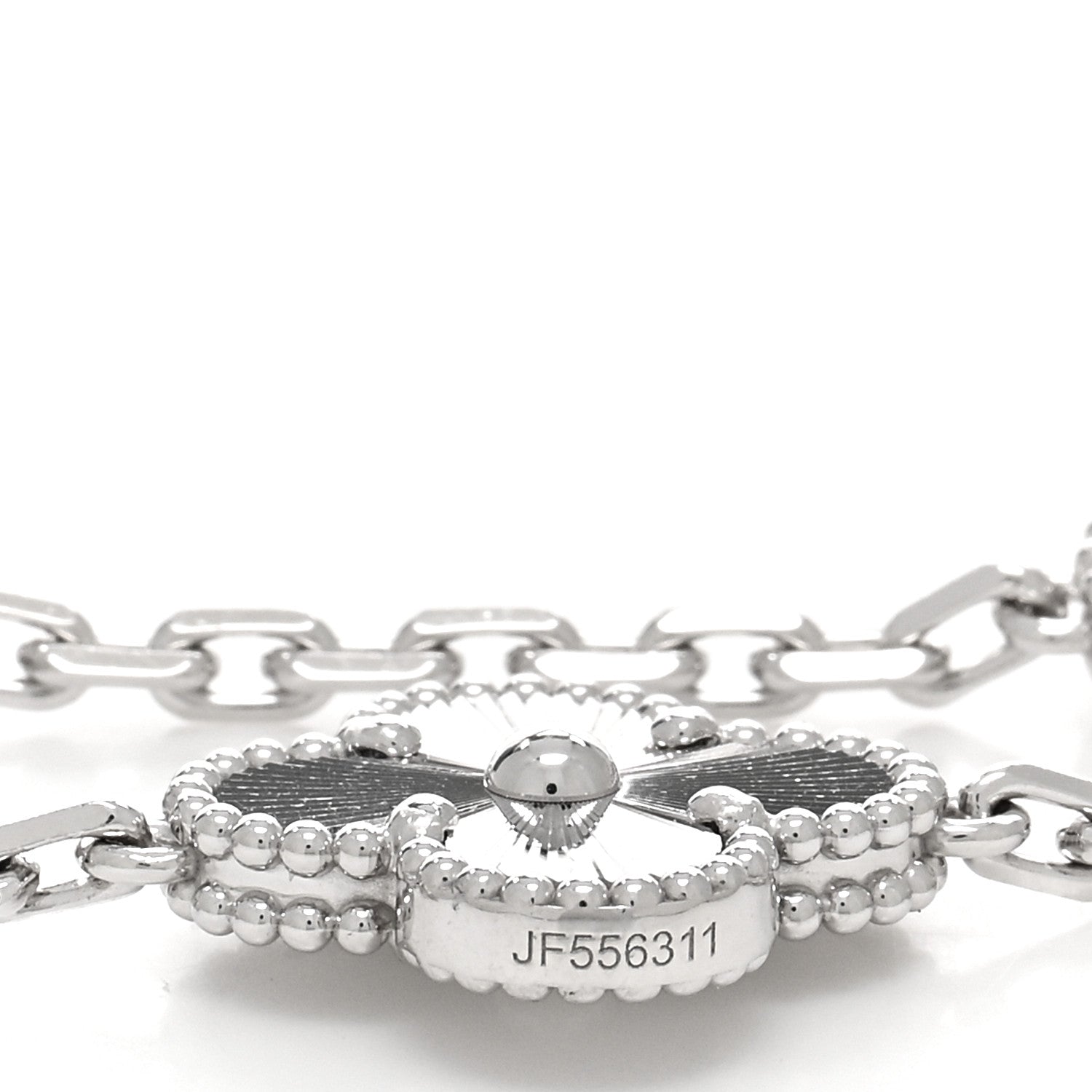 Van Cleef & Arpels 18K White Gold 5 Motifs Guilloche Vintage Alhambra Bracelet 5 of 5