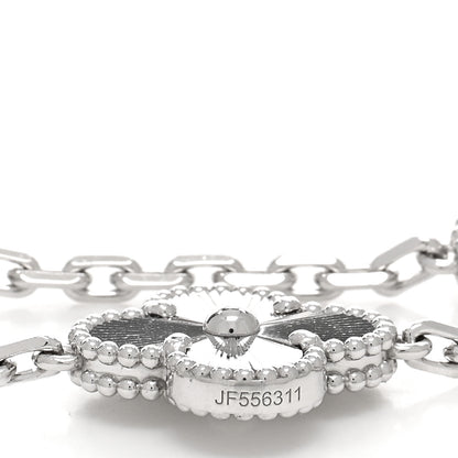 Van Cleef & Arpels 18K White Gold 5 Motifs Guilloche Vintage Alhambra Bracelet 5 of 5