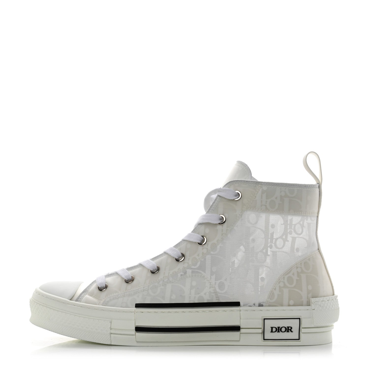 Christian Dior Technical Canvas Oblique Mens B23 High Top Sneakers 43 White 1 of 9