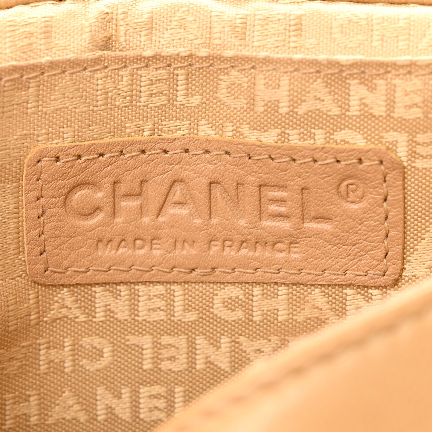Lambskin Quilted Messenger Flap Beige