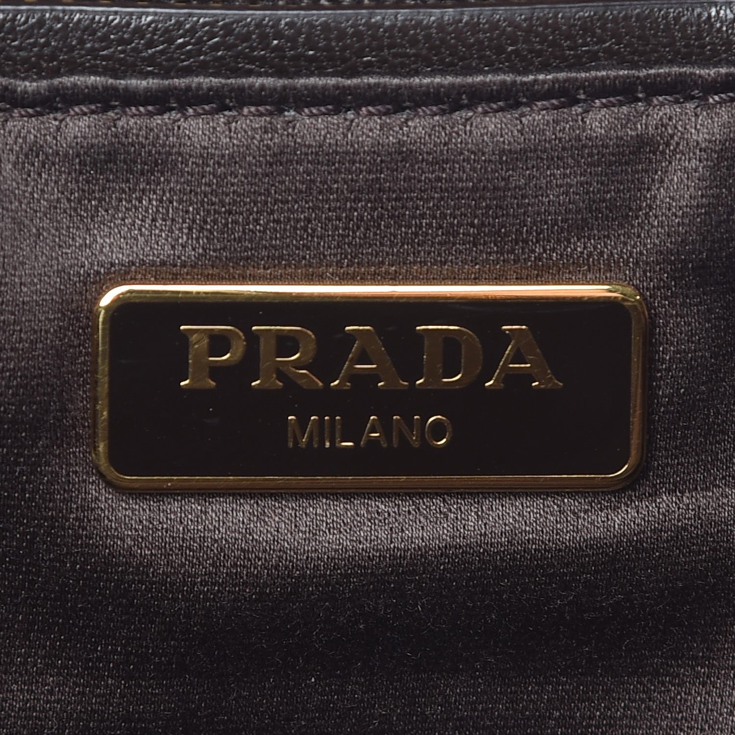 Prada Satin Windowpane Plaid Shoulder Bag Brown 6 of 10