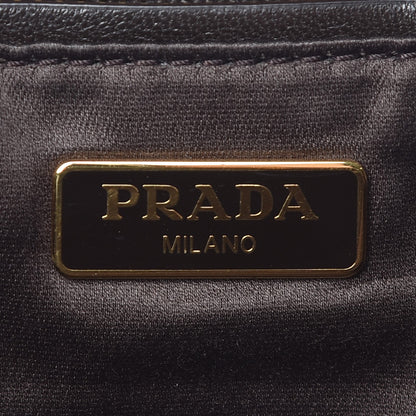 Prada Satin Windowpane Plaid Shoulder Bag Brown 6 of 10