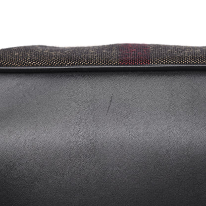 Burberry Grainy Calfskin Canvas Mega Check Medium Ashby Tassel Hobo Black 9 of 10
