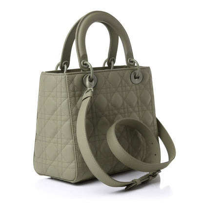 Christian Dior Ultra Matte Calfskin Cannage Medium Lady Dior Green 2 of 11