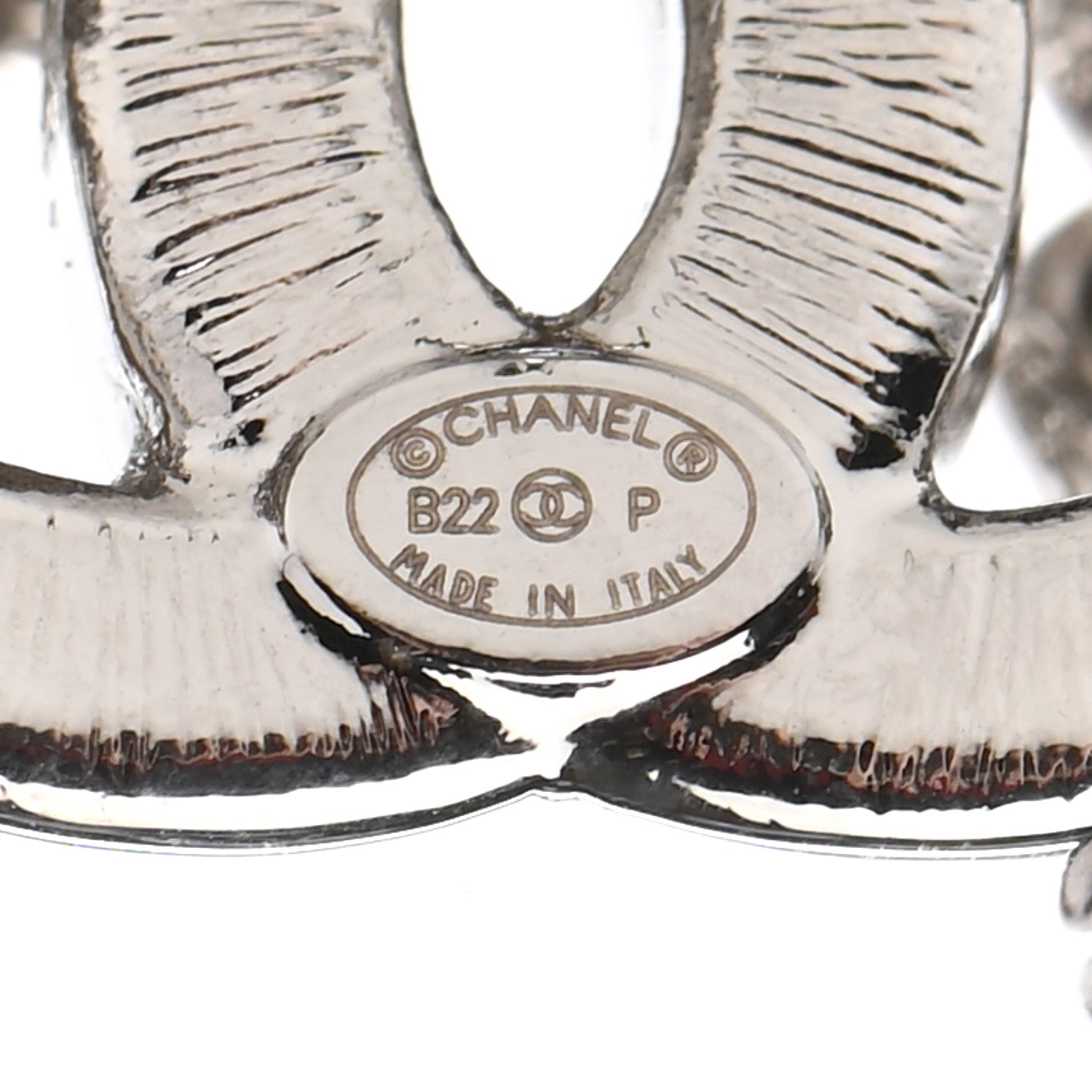 Chanel Crystal Baguette CC Chain Drop Earrings Silver 4 of 4