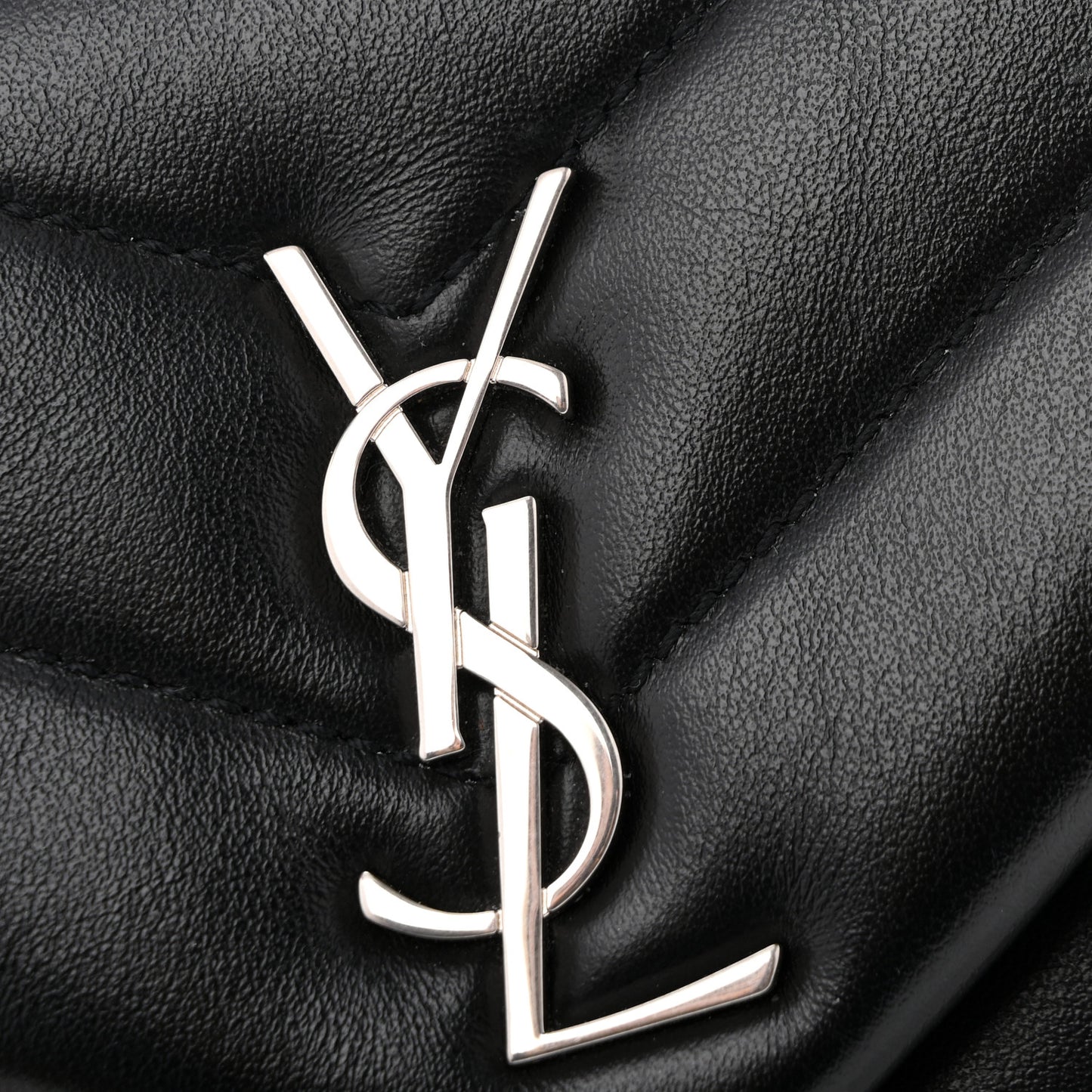 Calfskin Y Quilted Monogram Toy Loulou Crossbody Bag Black