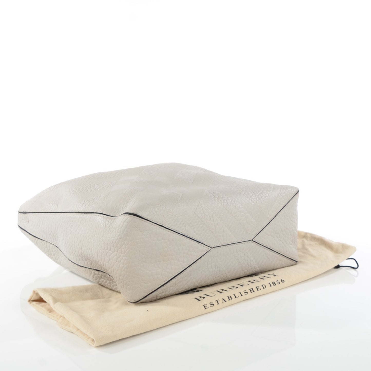 Heritage Grain Check Embossed Medium Lindburn Hobo Pale Grey