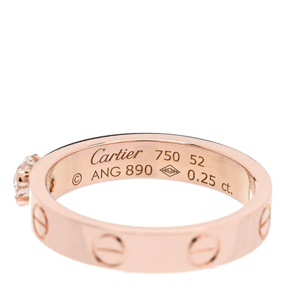 Cartier 18K Pink Gold Diamond .25ct LOVE Solitaire Engagement Ring 52 6 5 of 5