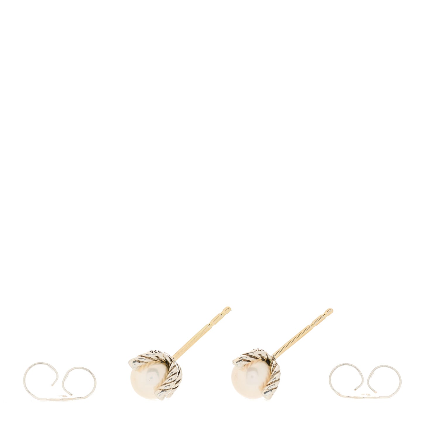 Sterling Silver Diamond Pearl 7mm Earrings