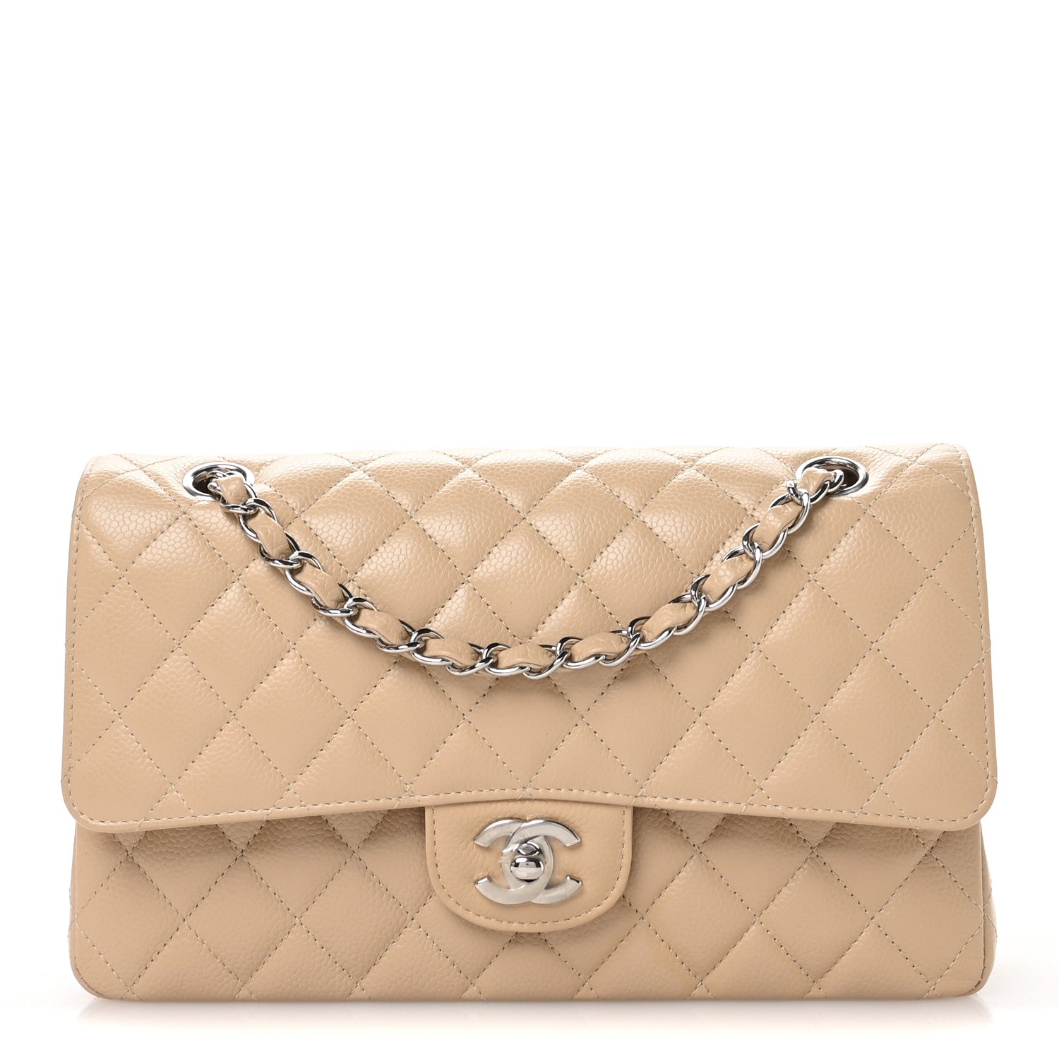 Chanel Caviar Quilted Medium Double Flap Beige 1 of 11