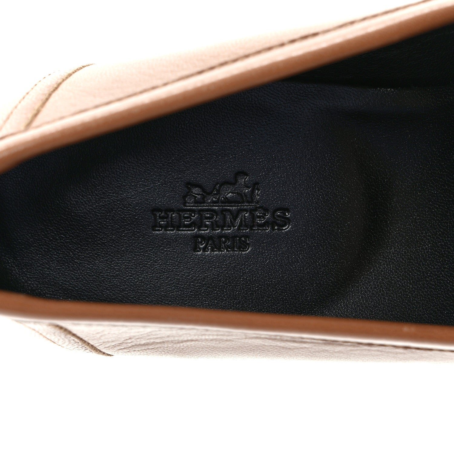 Hermes Goatskin Womens Paris Loafers 39 Gold 7 of 9