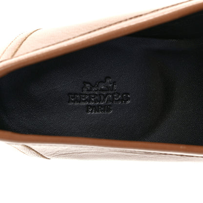 Hermes Goatskin Womens Paris Loafers 39 Gold 7 of 9