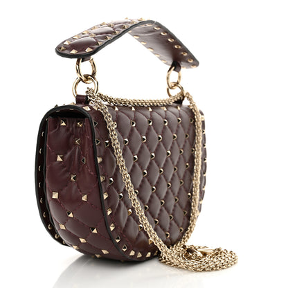 Valentino Garavani Nappa Medium Rockstud Spike Halfmoon Saddle Bag Rubin 3 of 10