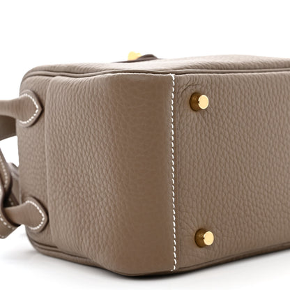 Hermes Taurillon Clemence Mini Lindy 20 Etoupe 9 of 12