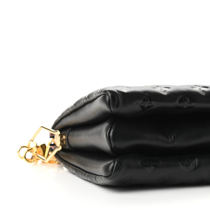 Louis Vuitton Lambskin Embossed Monogram Coussin PM Black 9 of 11