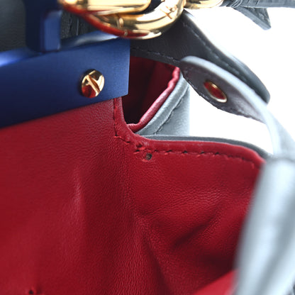 Fendi Nappa Colorblock Mini Peekaboo Iconic Satchel Grigio Chiaro Fragola Blue 20 of 20