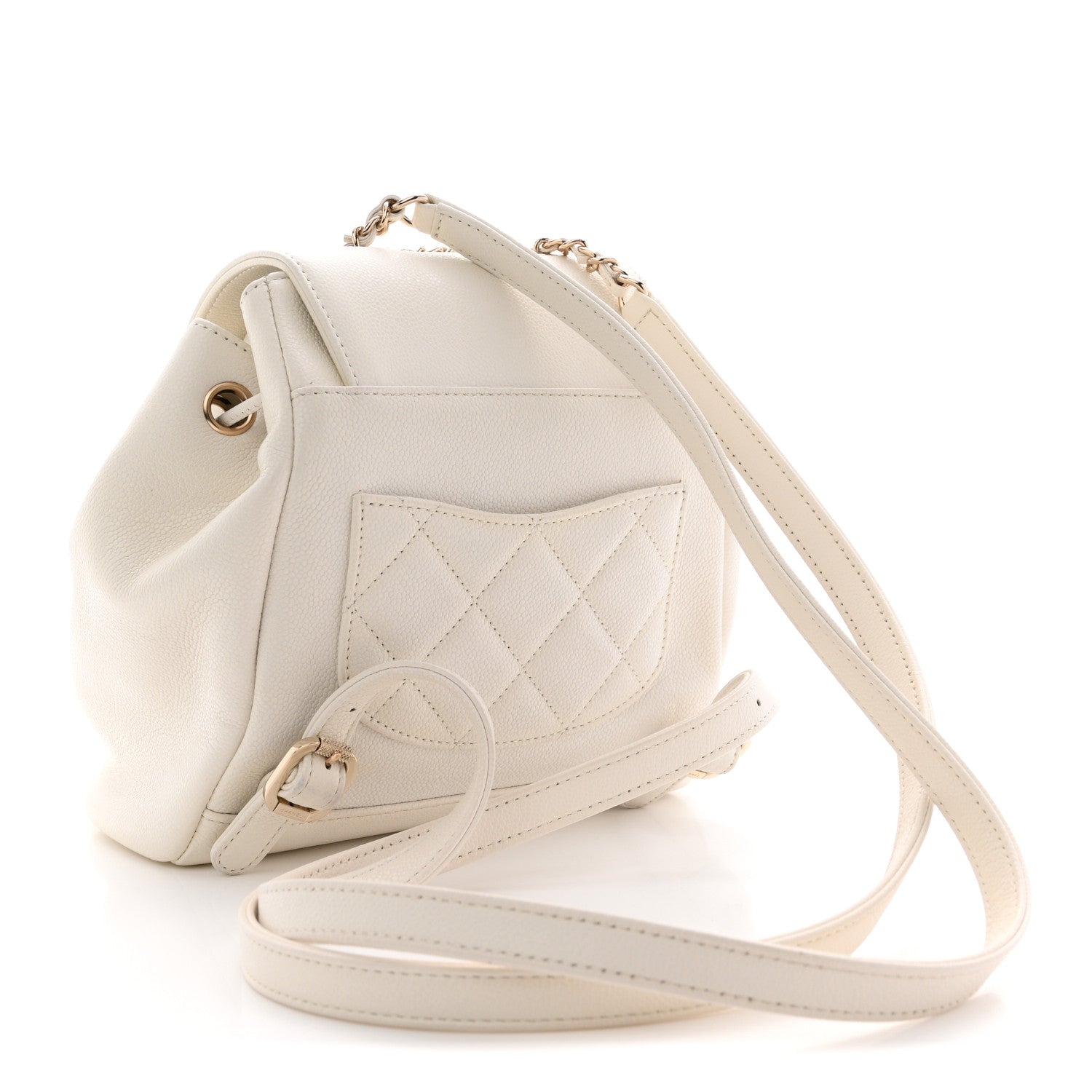 Chanel Caviar Quilted Mini Business Affinity Backpack White 3 of 12