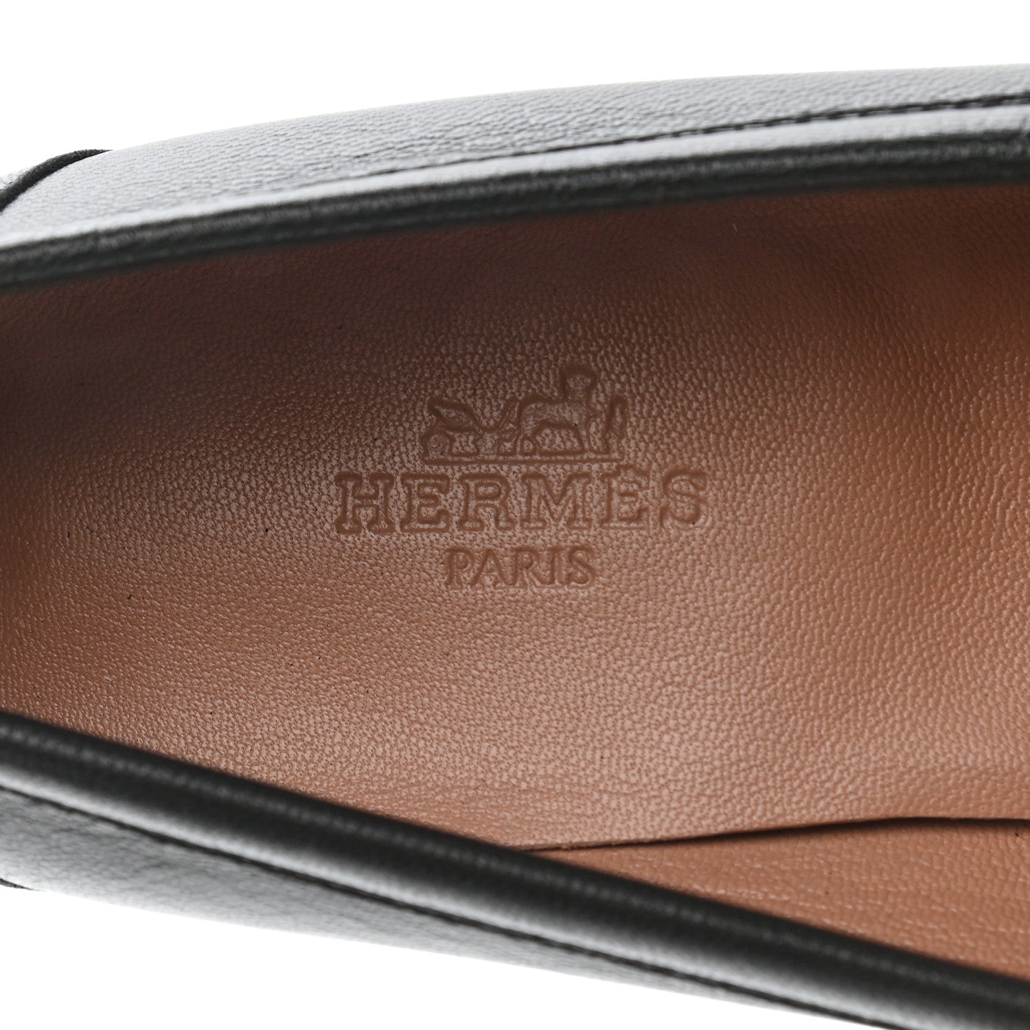 Hermes Goatskin Womens Paris Loafers 35 Black 7 of 9