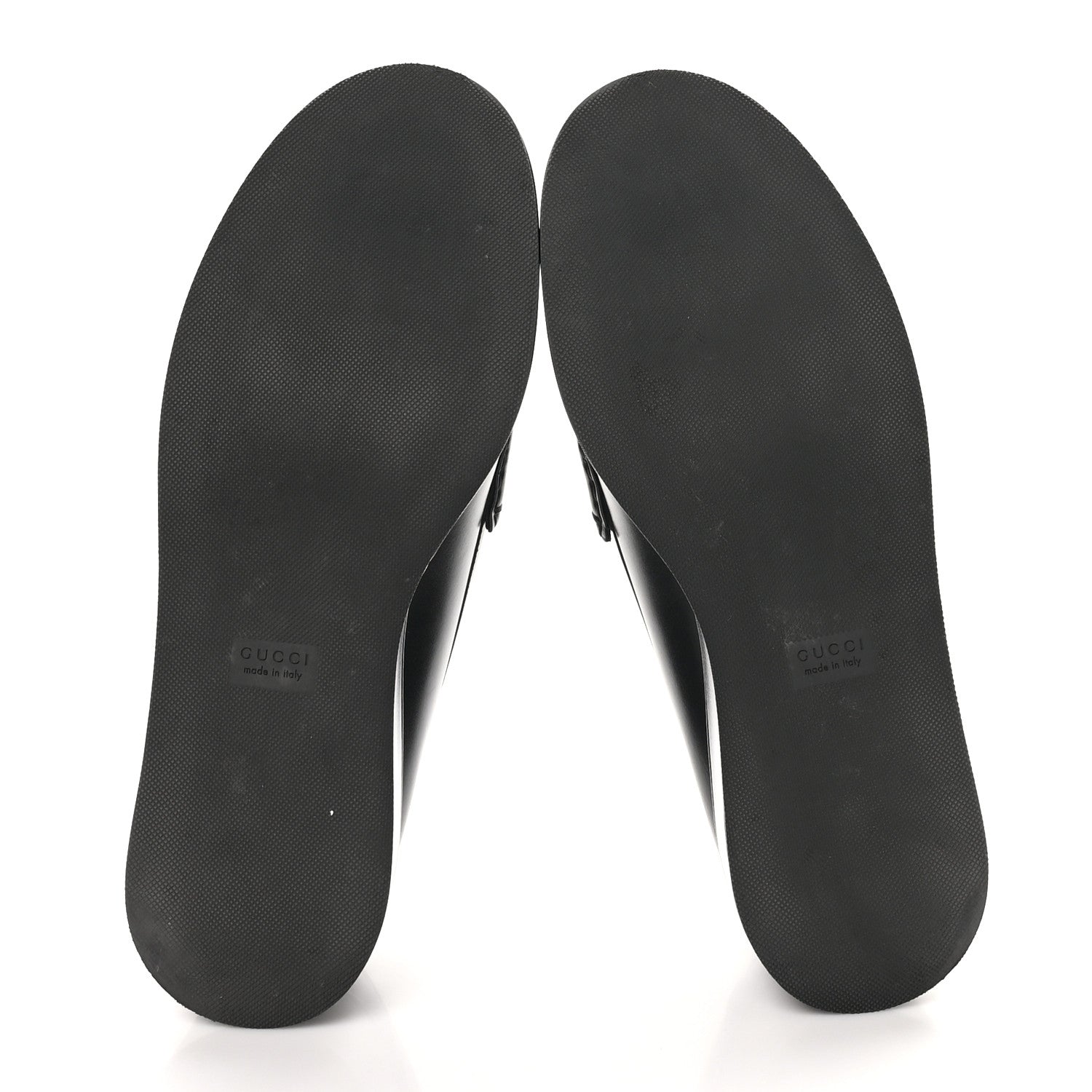 Gucci Kama Calfskin Horsebit Womens Wedge Platform Loafers 39 Black 6 of 10