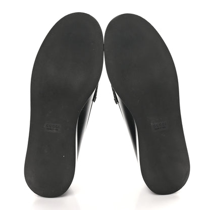 Gucci Kama Calfskin Horsebit Womens Wedge Platform Loafers 39 Black 6 of 10