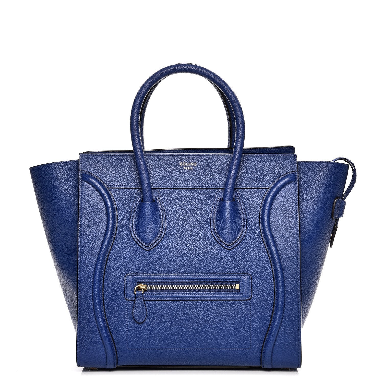 Celine Drummed Calfskin Mini Luggage Indigo 1 of 8
