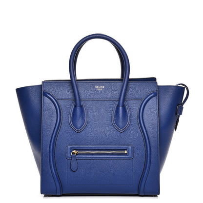 Celine Drummed Calfskin Mini Luggage Indigo 1 of 8