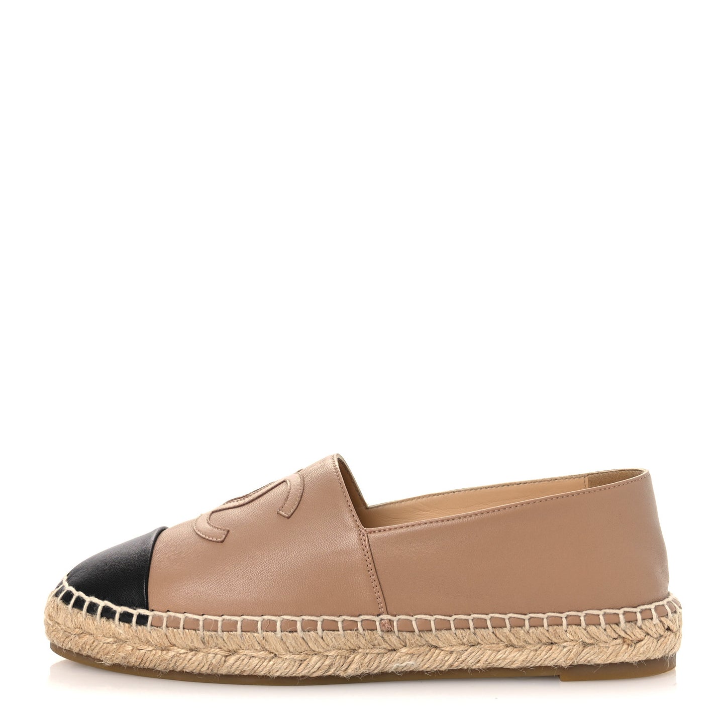 Lambskin CC Espadrilles 40 Beige Black