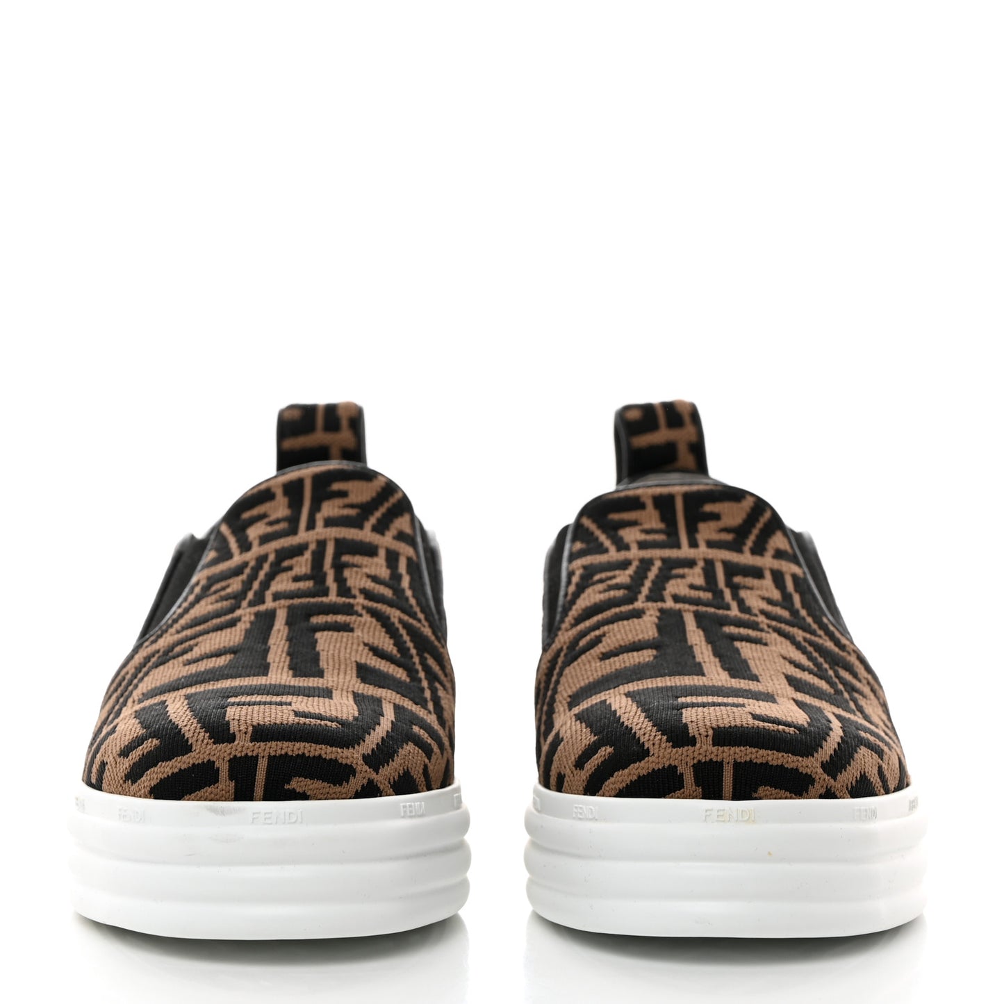 X SARA COLEMAN Canvas FF Vertigo Embroidered Womens Rise Slip On Sneakers 40 Tobacco Black