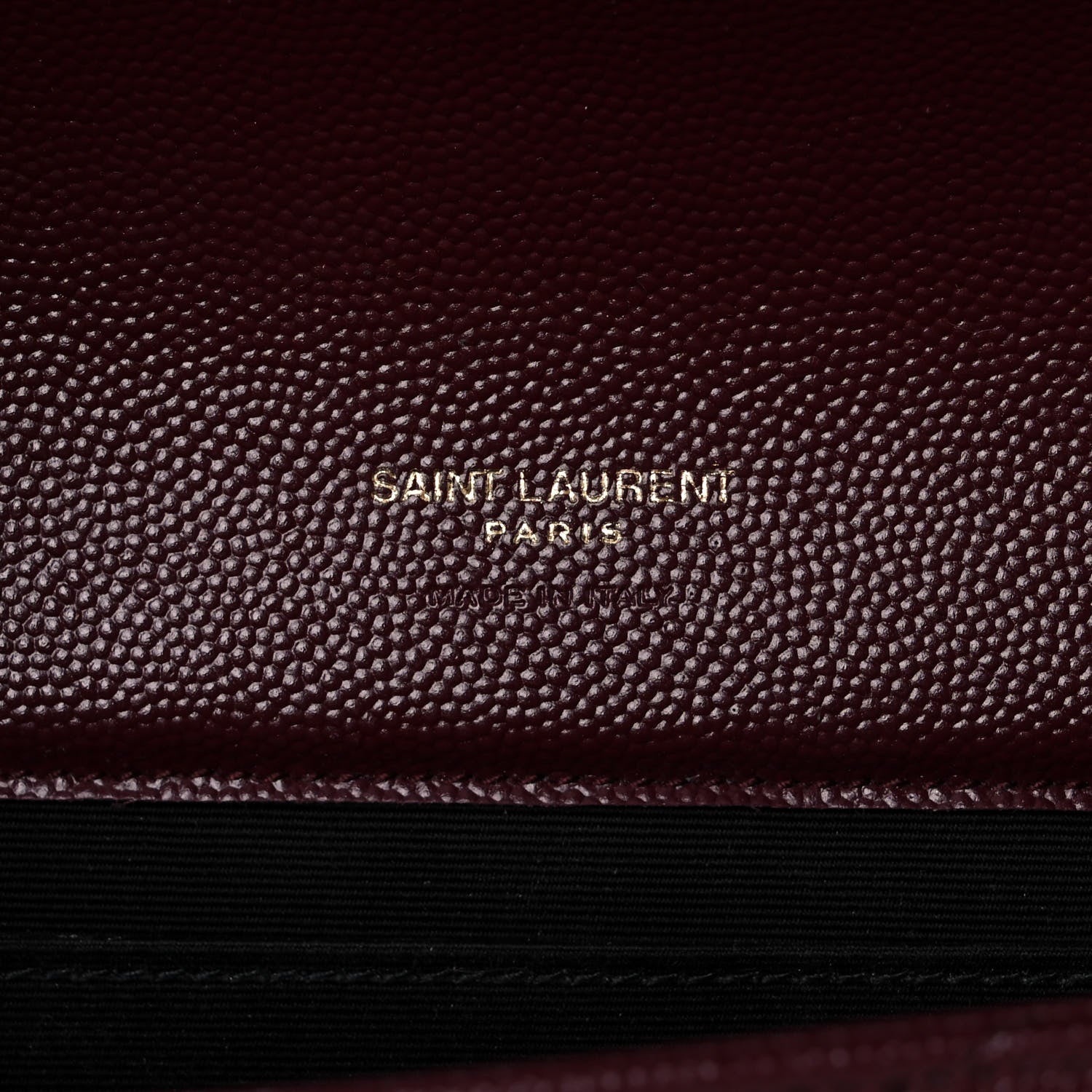 Saint Laurent Grain De Poudre Matelasse Chevron Monogram Envelope Clutch Rouge Legion 6 of 14