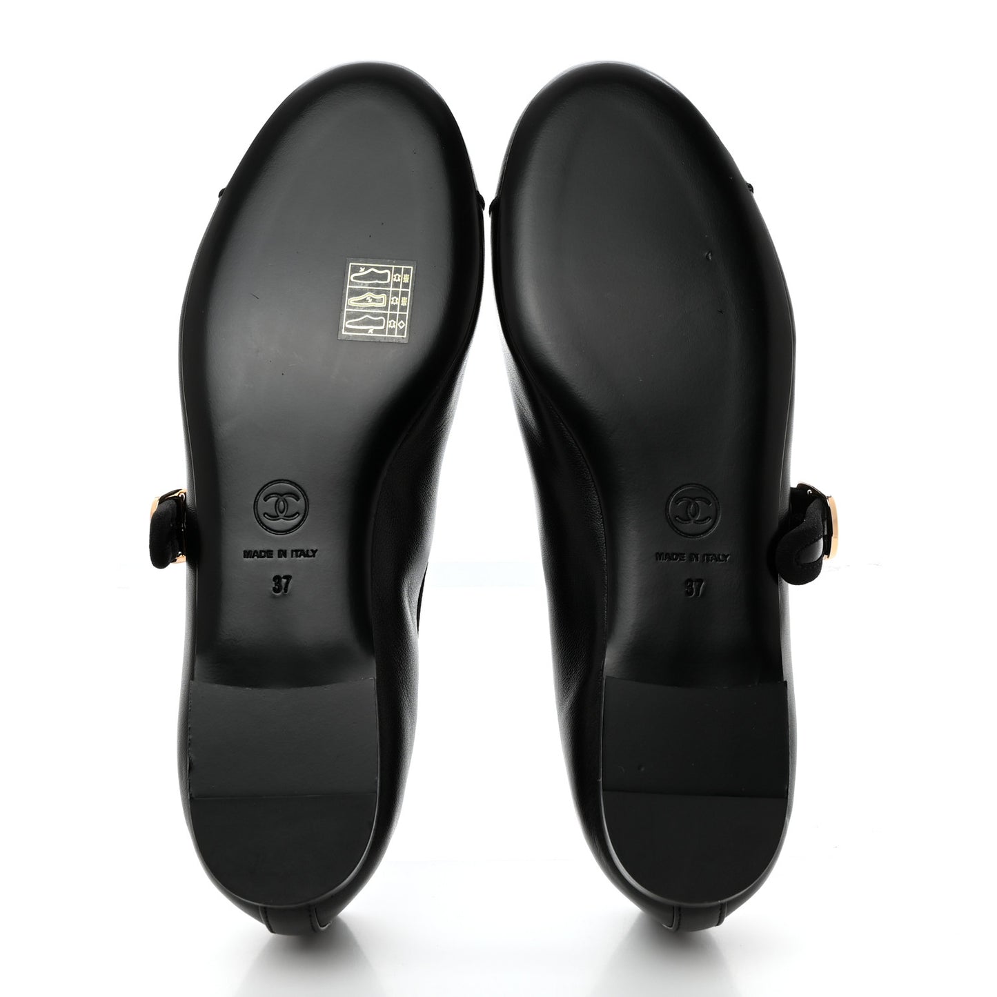 Lambskin Mary Jane Flats 37 Black