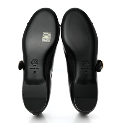 Chanel Lambskin Mary Jane Flats 37 Black 5 of 8
