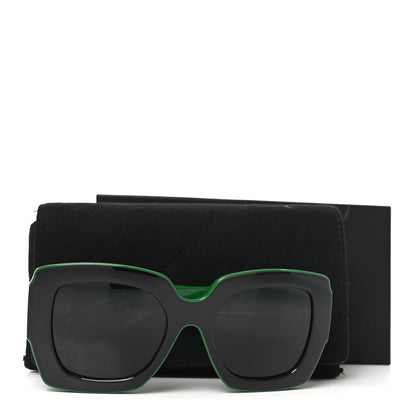 Chanel Acetate Square Sunglasses 6059 Black Green 7 of 7
