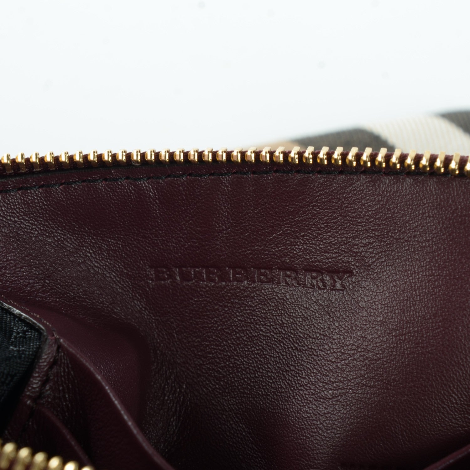 Burberry House Check Derby Peyton Crossbody Clutch Bag Mahogany Red 7 of 7
