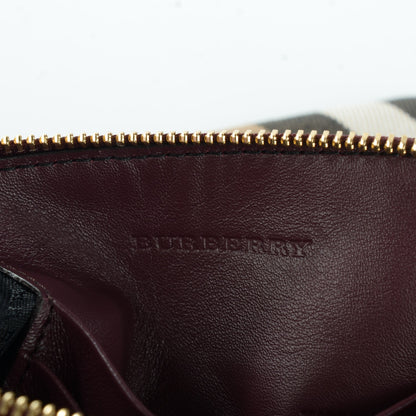Burberry House Check Derby Peyton Crossbody Clutch Bag Mahogany Red 7 of 7