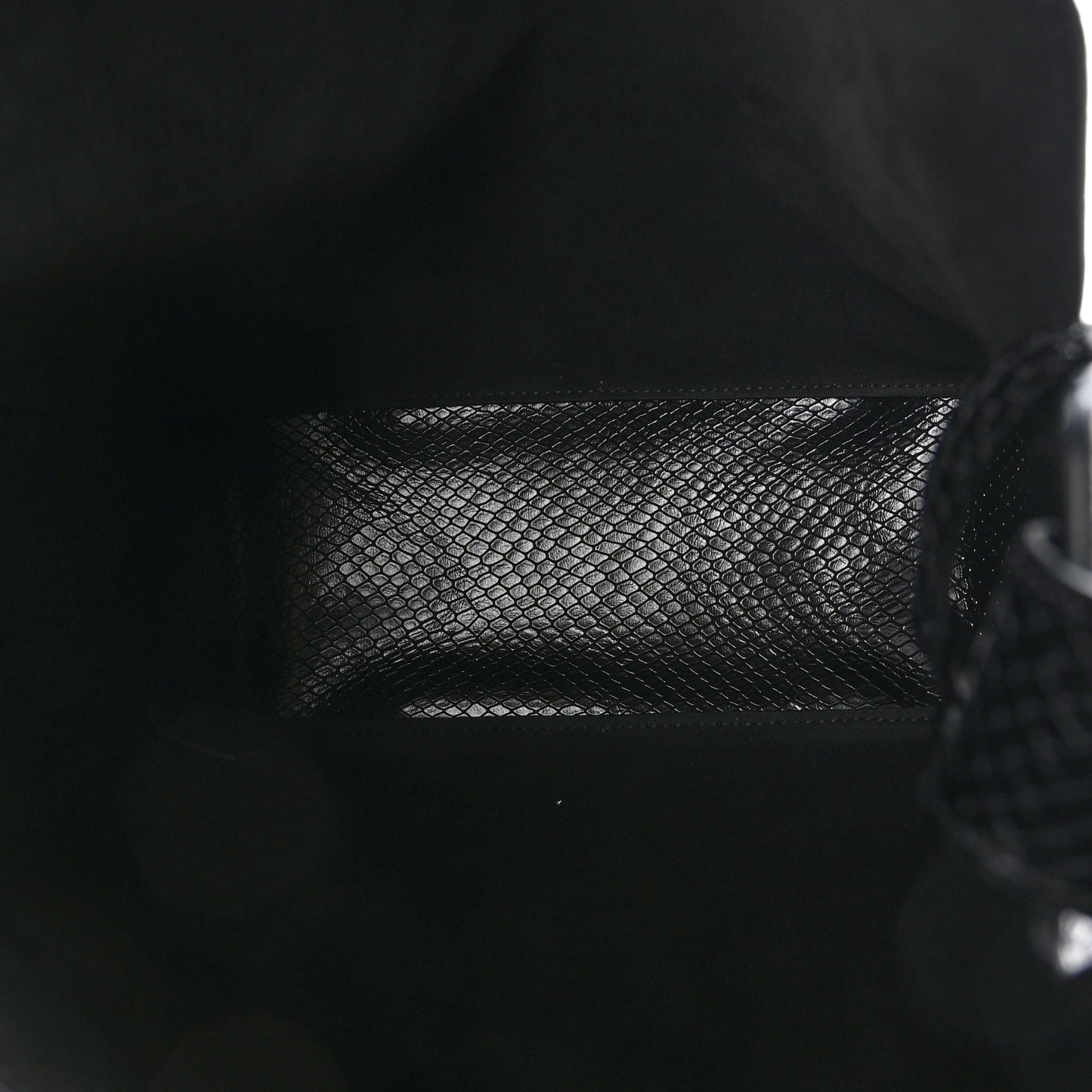 Extra Supple Calfskin Snakeskin Embossed Calfskin Small Tool 2.0 North-South Tote Black