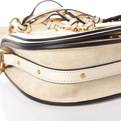 Chloe Calfskin Suede Small Nile Bracelet Bag Off White 5 of 9