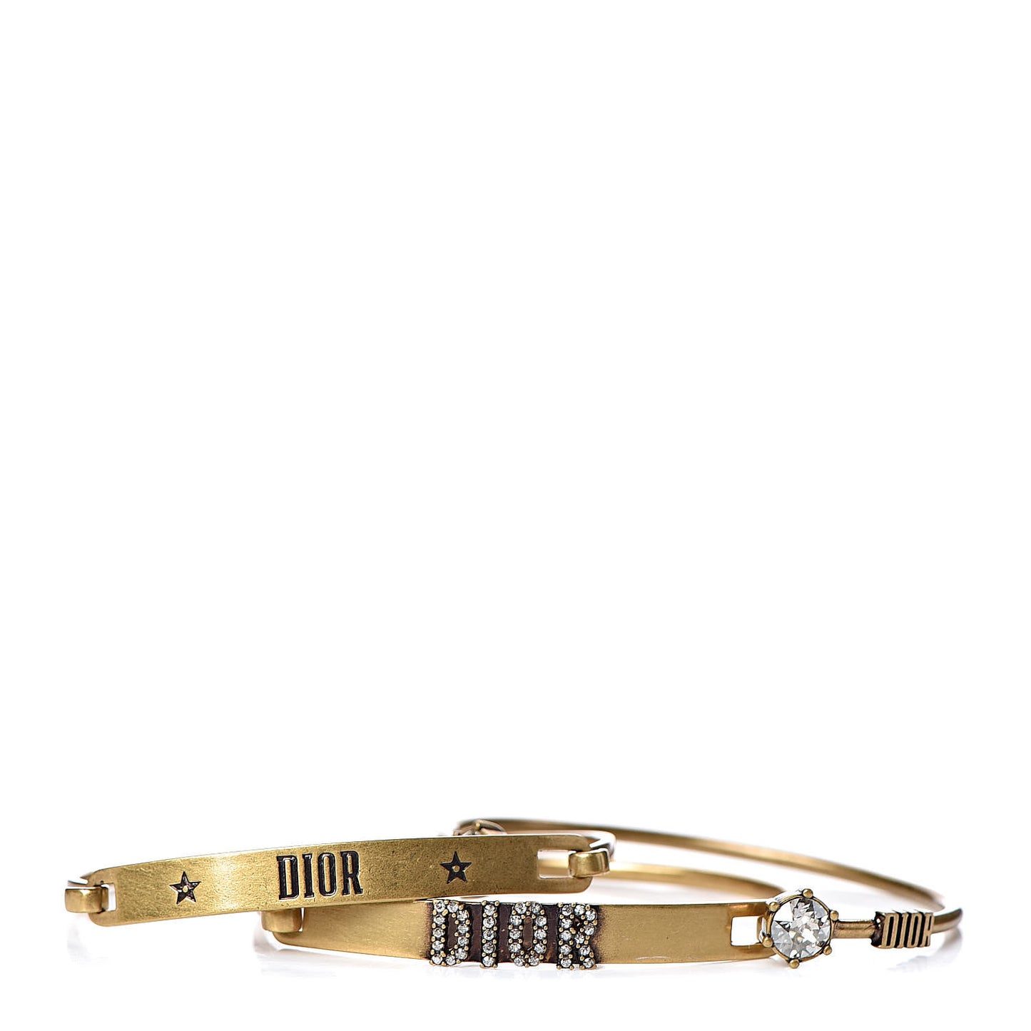 Metal Crystal Dio(r)evolution Bracelet Set Gold
