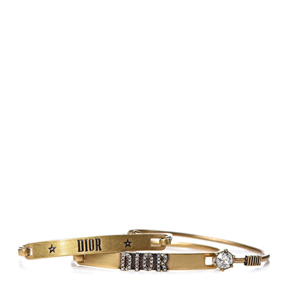 Christian Dior Metal Crystal Dio(r)evolution Bracelet Set Gold 1 of 6