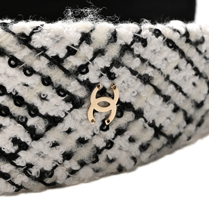 Chanel Tweed Sequin Headband White Black 5 of 7