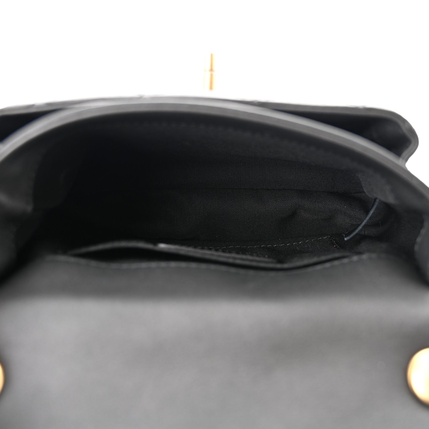 Calfskin Quilted Top Handle Flap Black
