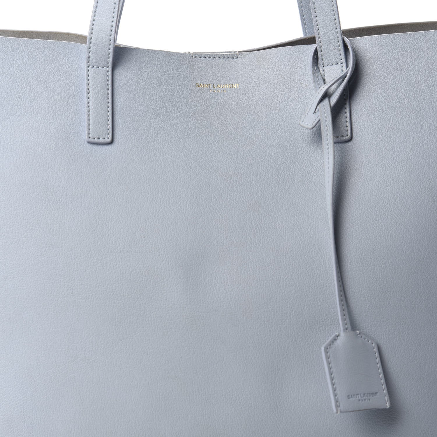 Saint Laurent Calfskin Large Shopping Tote Light Blue 14 of 14