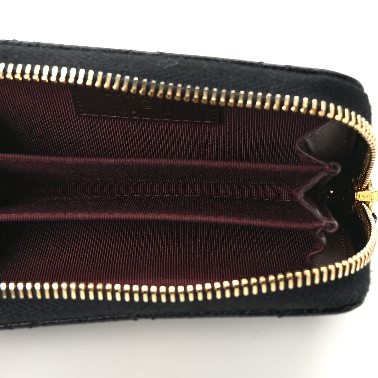 Caviar Quilted Classic Zipped Coin Purse Black
