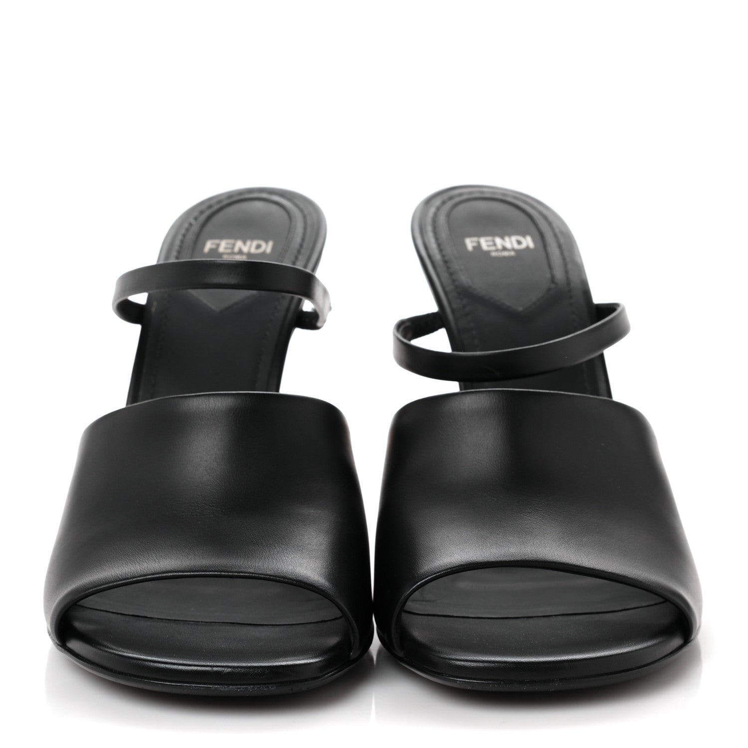 Fendi Calfskin Fendi First 95mm Slide Sandals 38 Black 2 of 10