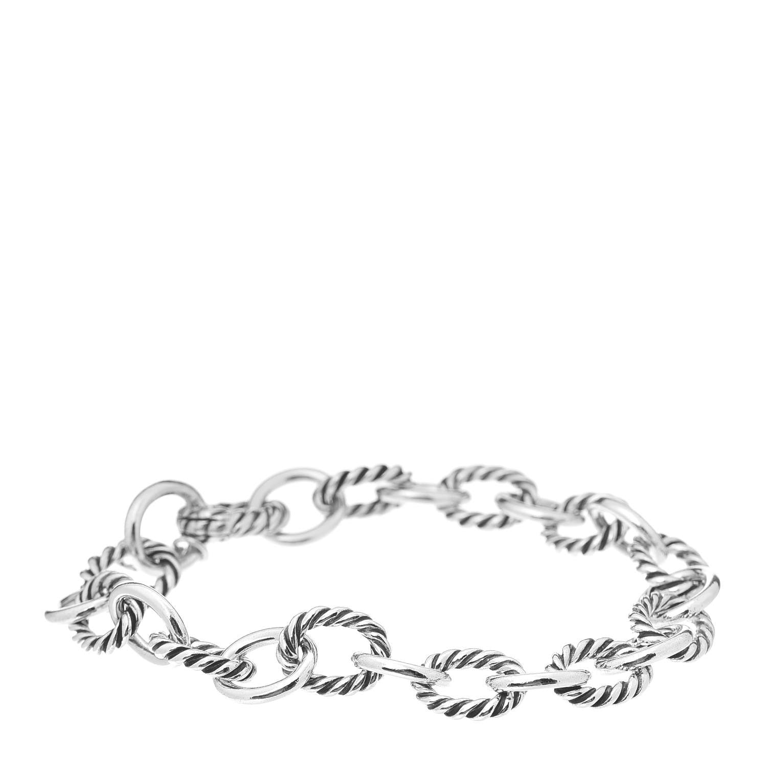 David Yurman Sterling Silver 10mm Medium Oval Link Bracelet 1 of 4