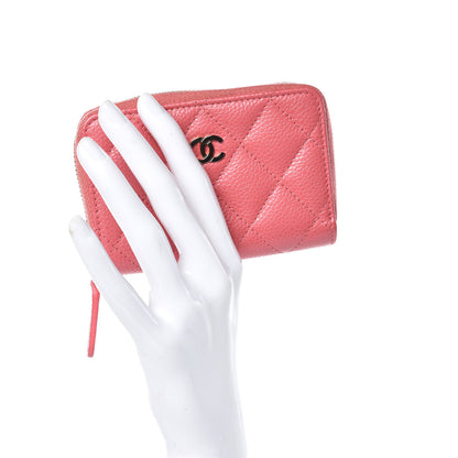 Chanel Caviar Quilted Zip Coin Purse Dark Pink 2 of 7
