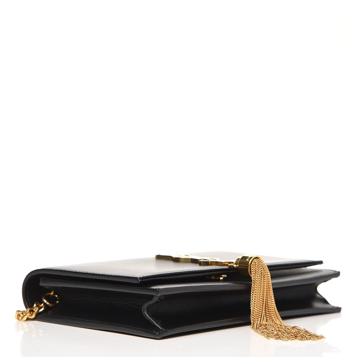 Saint Laurent Smooth Calfskin Classic Monogram Kate Tassel Chain Wallet Black 4 of 7