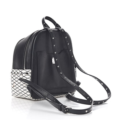 MCM Calfskin Polke Stud Rombi Mini Duchess Backpack White Black 3 of 11