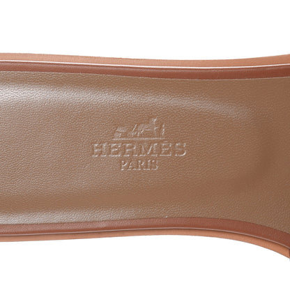 Hermes Box Calfskin Oran Sandals 37.5 Gold 7 of 7