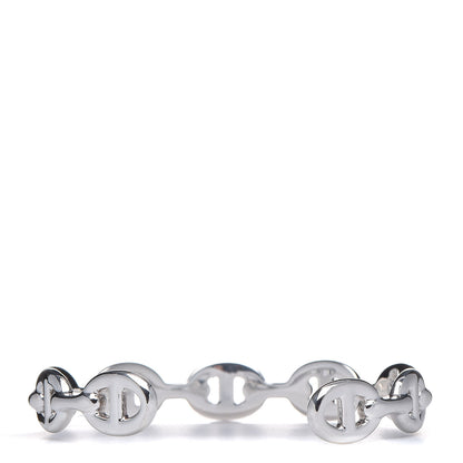 Hermes Sterling Silver MM Chaine d'Ancre Enchainee Cuff Bracelet LG 3 of 5
